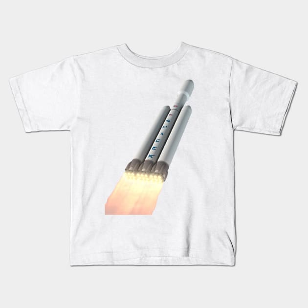 SpaceX Oil Painting Falcon Heavy Kids T-Shirt by LazarIndustries